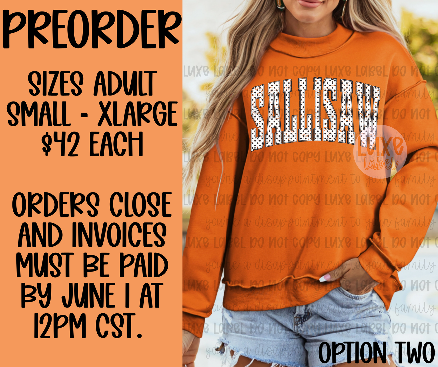 Sallisaw Orange Mockneck Sweatshirt