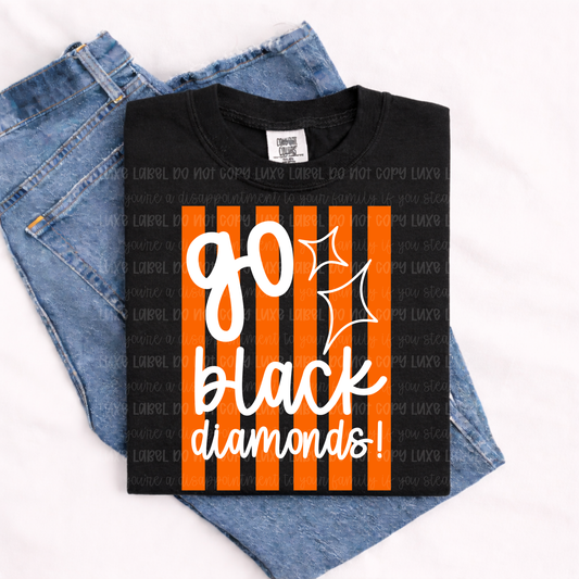 GO BLACK DIAMONDS - BLACK WHITE AND ORANGE