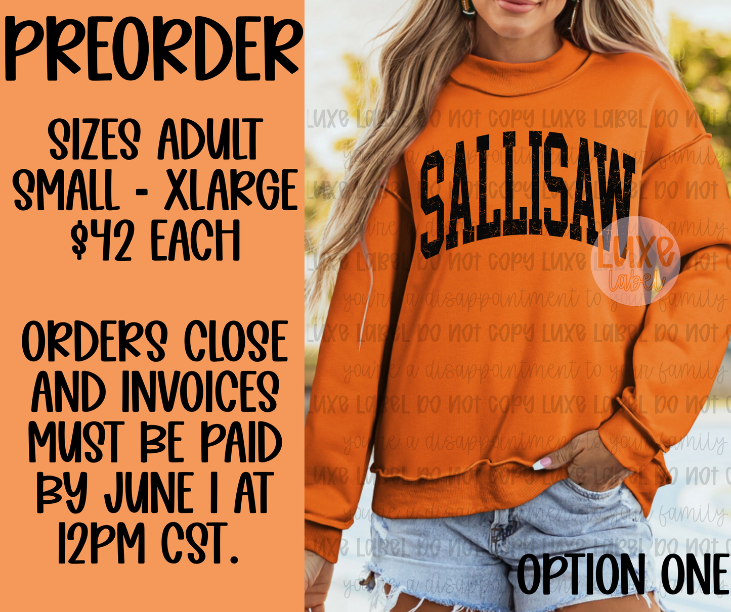 Sallisaw Orange Mockneck Sweatshirt