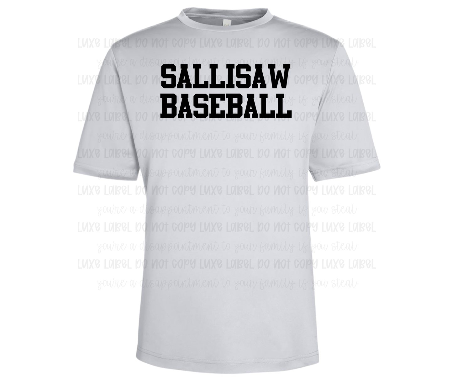 Sallisaw Baseball - Black on Platinum Dry Fit