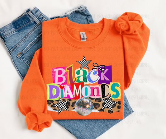 Torn Paper Black Diamonds on Orange