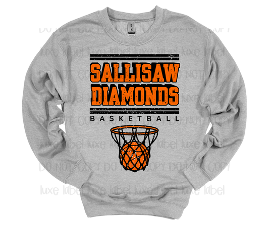 Sallisaw Diamonds Basketball Grunge
